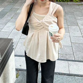 Asymmetrical Twist Bustier Blouse