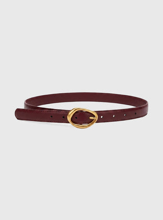 Atreides Faux Leather Belt Burgundy / Gold