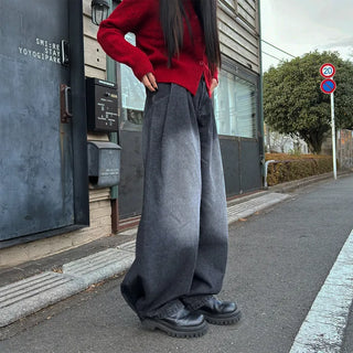 Waistband String Pintuck Denim Pants