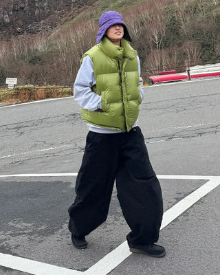 Snap pocket balloon cotton pants