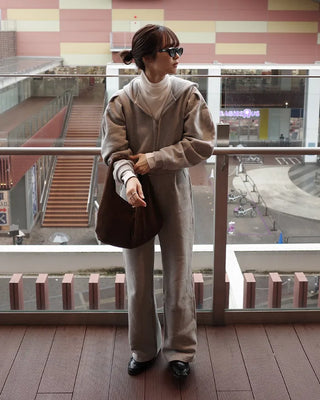 Brushed Half-Zip Jumpsuit