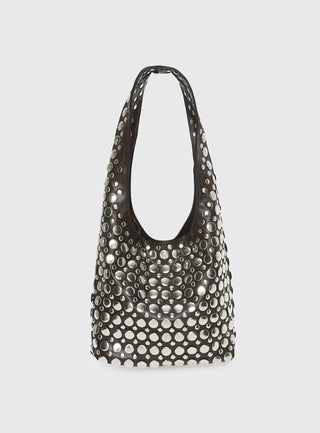 In The Crowd Shoulder Bag Brown  Silver