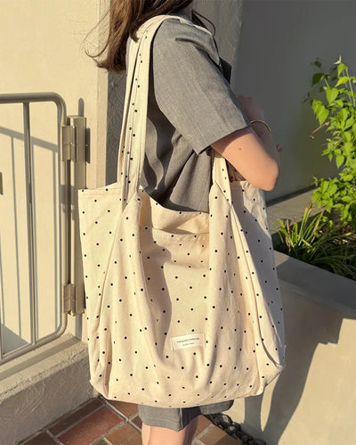 Dot Square Canvas Shoulder Bag