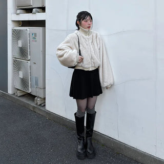Knitted pleated skirt