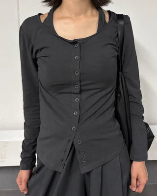 Halter layered cardigan