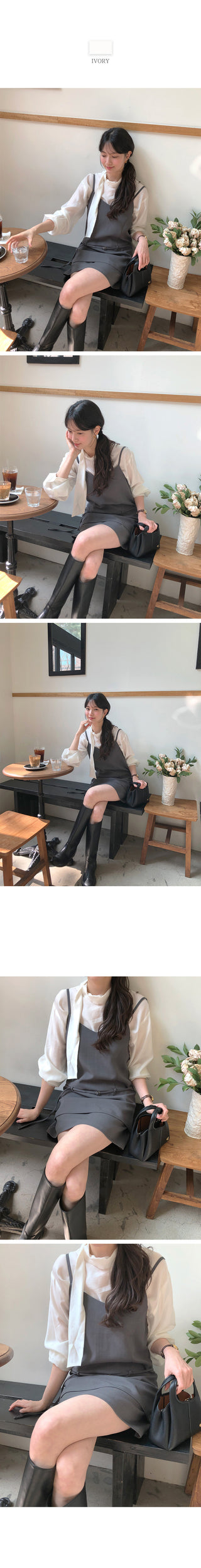 (2 colors) Basic Tie Blouse