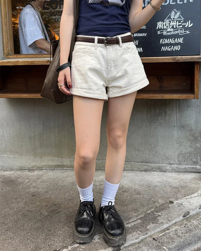 Belted shorts