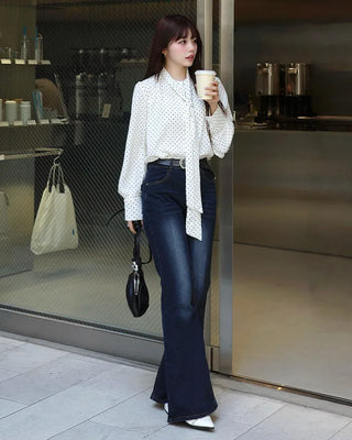 Slim bootcut denim pants
