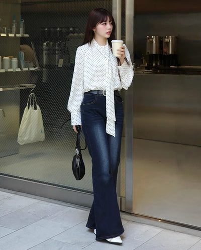Slim bootcut denim pants