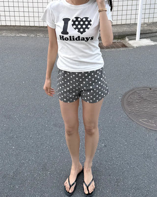 Polka Dot Knit Shorts