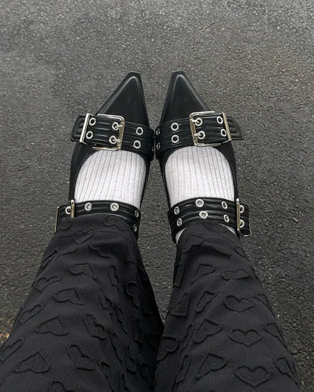 Studded buckle Mary Jane