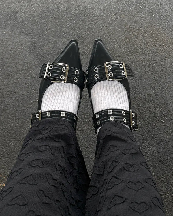 Studded buckle Mary Jane