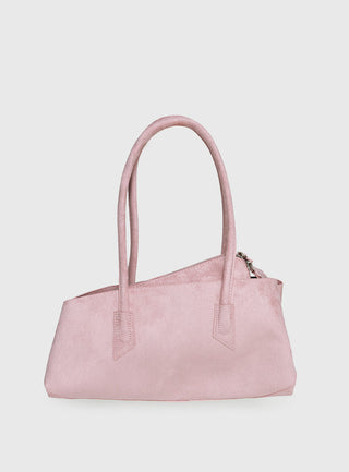 Hotshot Faux Suede Shoulder Bag Dusty Pink