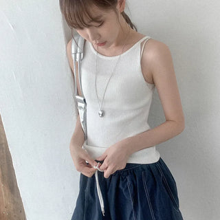 Ribbed halter knit sleeveless top