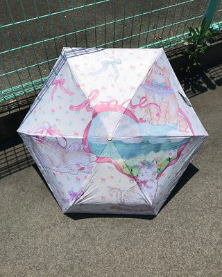 Lightweight parasol with cat print