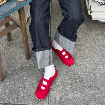 Satin suede Mary Jane shoes