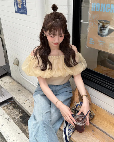 Organza Volume Off-Shoulder Blouse