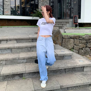 Gradient denim pants