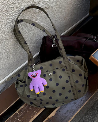 Polka Dot Nylon Shoulder Bag