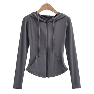 LIGHTWEIGHT FORM FIT ZIP-UP HOODED JACKET