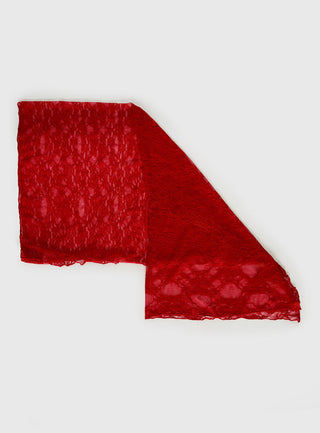 Nellie Hair Scarf Red Lace