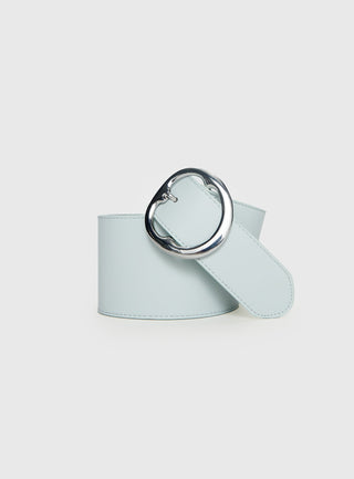 Katryna Faux Leather Belt Grey  Silver