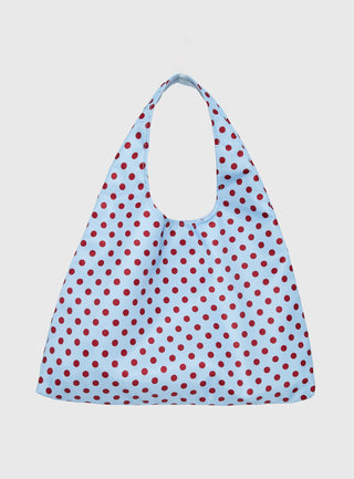 Mayda Tote Bag Red  Blue Polka