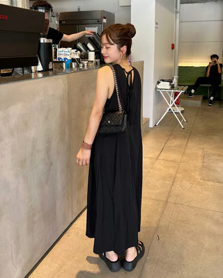 Back-string long dress