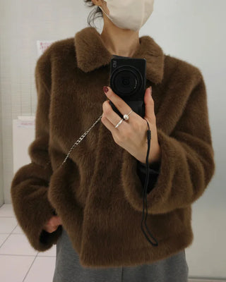 Colored fur jacket