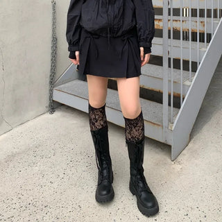 Back elastic ribbon mini skirt
