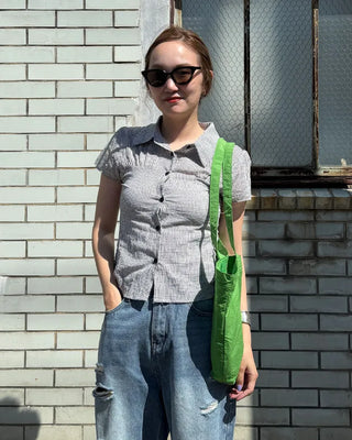 Slim-fit check short-sleeve shirt