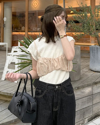 Shirred Cropped Bustier