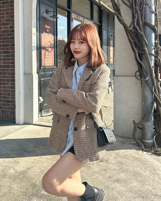Oversized check jacket