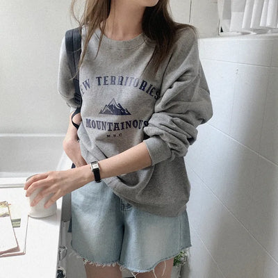 Lettering Slit Sweatshirt