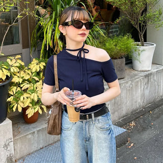 Unbalanced Strap T-Shirt