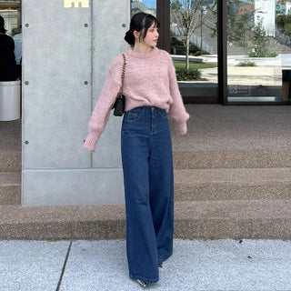 Wide-fit denim pants