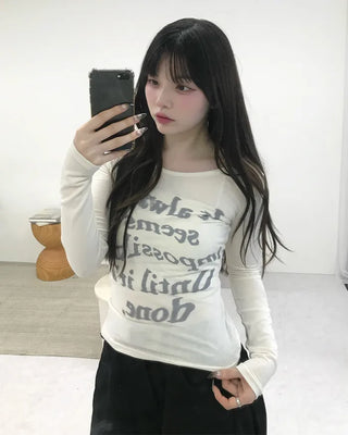 Lettering See-Through T-Shirt