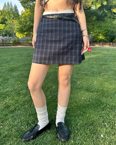 [1st Re-release] (ORIGINAL) Check A-line Mini Skirt