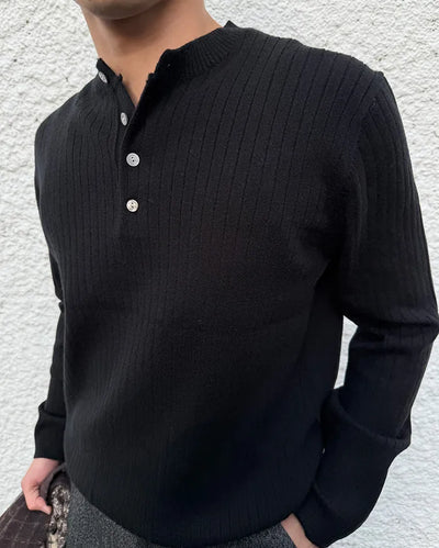 Cashmere Henley Neck Knit