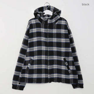 (Unisex) String Check Zip-Up Hoodie
