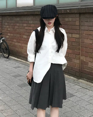 Round Hem Overfit Basic Shirt