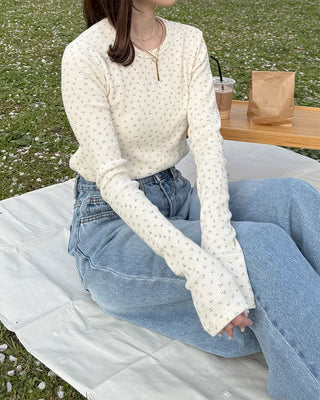 Floral waffle t-shirt