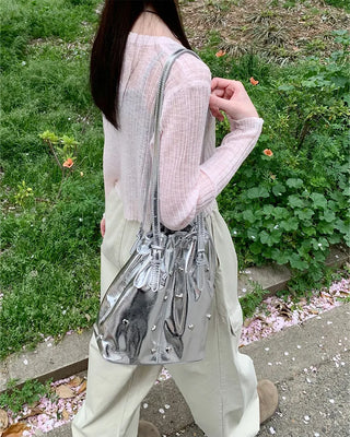Heart Stud Bucket Bag