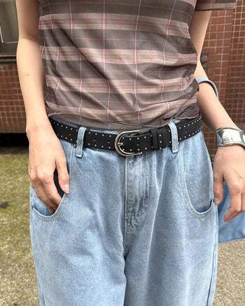 Suede stud belt