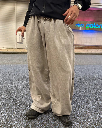 Side snap wide sweatpants