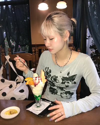 Flower Print Slim Fit T-Shirt