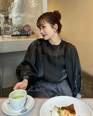 Puff-sleeve blouse