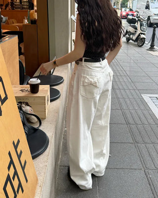 Ribbon back pocket balloon pants