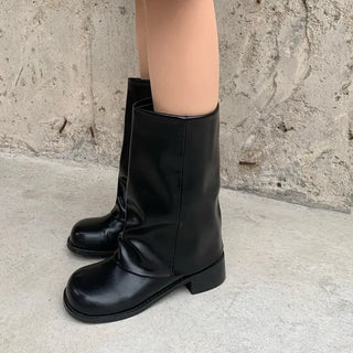 Faux leather warmer boots