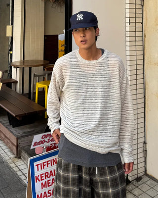 Striped Mesh Knit